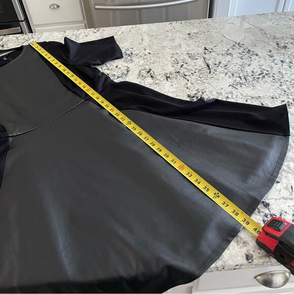 Torrid Black Faux Leather Dress Skater Dress Luxe Ponte Coated Black 2X NWT - Picture 12 of 16